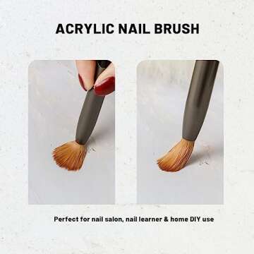 Aokitec Acrylic Nail Brush Size 14, Pure Kolinsky Hair Bristles Sturdy Wooden Handle Oval Crimped Sable Acrylic Brush Wood Nail Art Brush for Acrylic Powder Application Manicure Tool（Black）