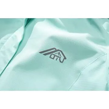 OTU Women's Waterproof Rain Jacket Lightweight Hooded Raincoat for Hiking Travel Outdoor Light Green M