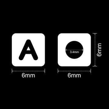 Augshy 700PCS White Letter Beads Alphabet Beads for Making DIY (6mm)