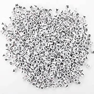 Augshy 700PCS White Letter Beads Alphabet Beads for Making DIY (6mm)