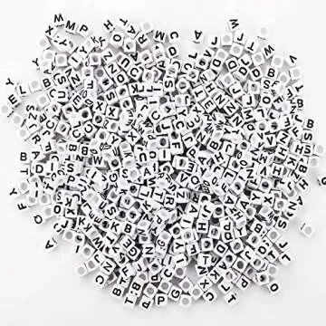 Augshy 700PCS White Letter Beads Alphabet Beads for Making DIY (6mm)