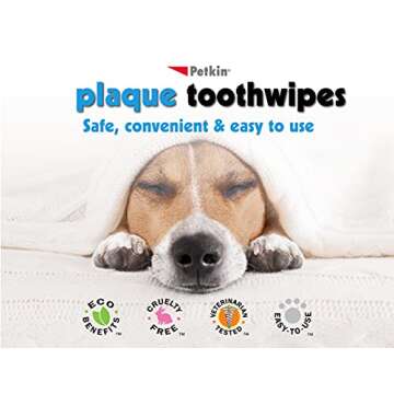Petkin Dental Wipes for Dogs & Cats - Fresh Mint Clean