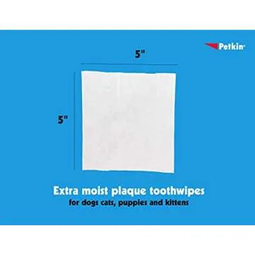 Petkin Dental Wipes for Dogs & Cats - Fresh Mint Clean