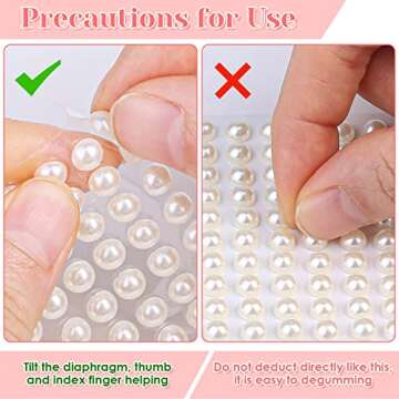 7 Sizes Self Adhesive Hair Pearl Stickers, Cridoz 2032 Pieces Stick on Pearls gems Sticker for Hair, Face, Makeup, Eye, Nail, Crafts