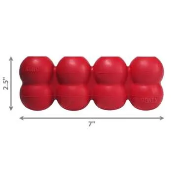 KONG Goodie Ribbon - Stuffable Natural Rubber Dog Toy - with Four Fillable Goodie Grippers for Enrichment Play - Bone-Shaped Chew Toy - for Medium Dogs