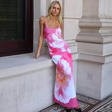 ABYOVRT Floral Maxi Dress for Women - Elegant and Chic