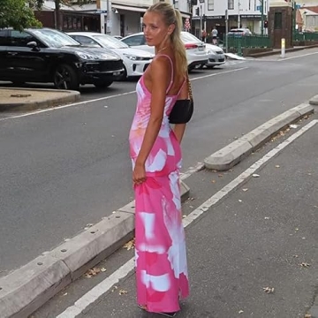 ABYOVRT Floral Maxi Dress for Women - Elegant and Chic