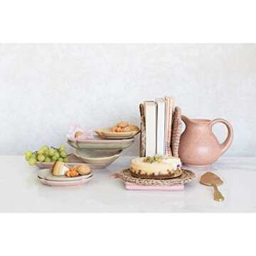 Creative Co-Op Stoneware, Reactive Glaze Pitcher, 8" L x 6" W x 7" H, Terracotta