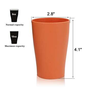 Homienly Wheat Straw Cups Plastic Cups Set of 8 Unbreakable Drinking Cup Kids Cups Reusable Dishwash...