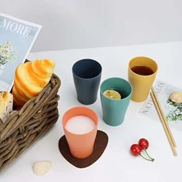 Homienly Wheat Straw Cups Set of 8 Unbreakable Kids Cups