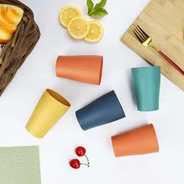 Homienly Wheat Straw Cups Set of 8 Unbreakable Kids Cups