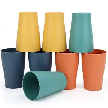 Homienly Wheat Straw Cups Set of 8 Unbreakable Kids Cups