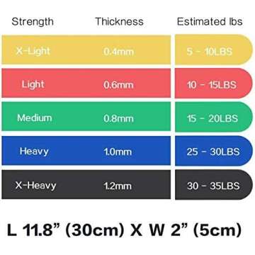 Timberbrother Resistance Loop Bands with Workout Poster 16.5”x 22.4”,Set of 5 Exercise Bands for Crossfit Workout and Physical Training