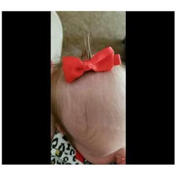 50Pcs 2Inch Mini Hair Clips for Baby Fine Hair Grosgrain Ribbon Hair Bows Clips Fully Lined for Baby Girls Infants Toddlers in Pairs