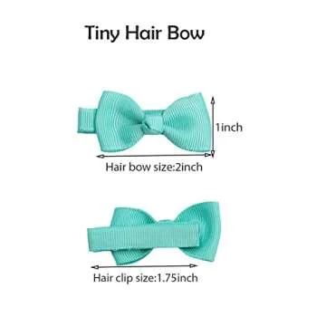 50Pcs 2Inch Mini Hair Clips for Baby Fine Hair Grosgrain Ribbon Hair Bows Clips Fully Lined for Baby Girls Infants Toddlers in Pairs
