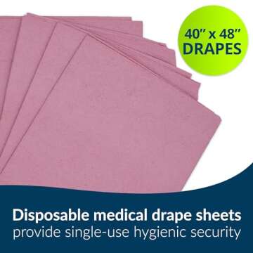 Avalon Single-Use Medical Patient Drape Sheets, Mauve, 40” x 48” (Pack of 100) ― 2-Ply Tissue ― Pebble Embossed ― Latex-Free Medical Supplies ― Tattoo Supplies (234)