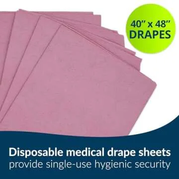 Avalon Single-Use Medical Patient Drape Sheets, Mauve, 40” x 48” (Pack of 100) ― 2-Ply Tissue ― Pebble Embossed ― Latex-Free Medical Supplies ― Tattoo Supplies (234)