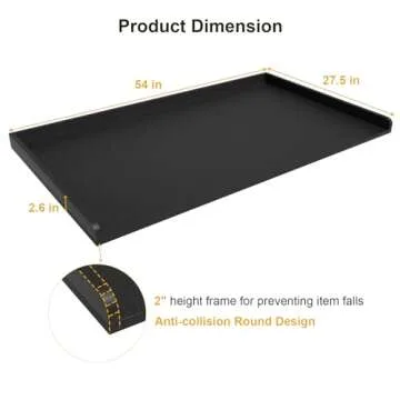 Ulif Over Washer Dryer Countertop, Melamine Matte Surface for Laundry Storage and Organization, Whole Piece of Laundry Room Countertop, 27.5" W x 54" L x 2.6" H, Black