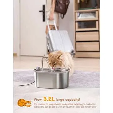 Premium Stainless Steel Cat Water Fountain for Healthy Hydration