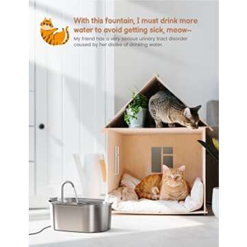 Premium Stainless Steel Cat Water Fountain for Healthy Hydration
