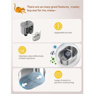 Premium Stainless Steel Cat Water Fountain for Healthy Hydration