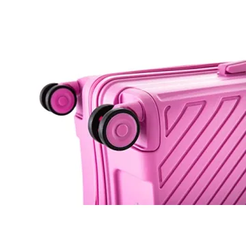 Rockland Prague Hardside Luggage Set - Stylish Pink 3-Piece Set