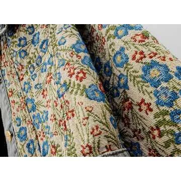 BlueFire2015 Women’s Sweet Peter Pan Collar Long Sleeve Jacquard Denim Jacket (US, Alpha, Medium, Regular, Regular, blue)