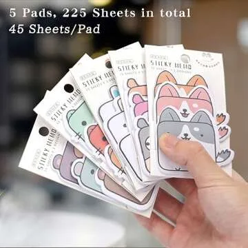 Cute Simfree Sticky Notes - 5 Pack Animal Designs