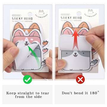 Cute Simfree Sticky Notes - 5 Pack Animal Designs