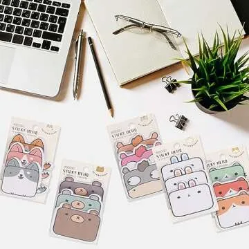 Cute Simfree Sticky Notes - 5 Pack Animal Designs