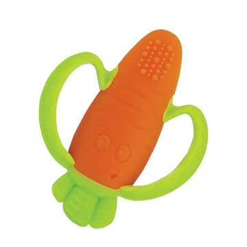 Infantino Lil' Nibbles Silicone Baby Teether - Orange Carrot for Teething Relief