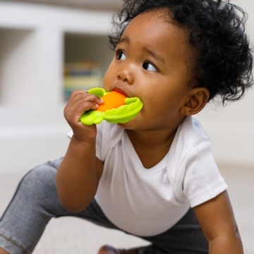 Infantino Lil' Nibbles Silicone Baby Teether - Orange Carrot