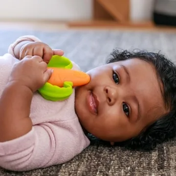 Infantino Lil' Nibbles Silicone Baby Teether - Orange Carrot