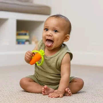 Infantino Lil' Nibbles Silicone Baby Teether - Orange Carrot