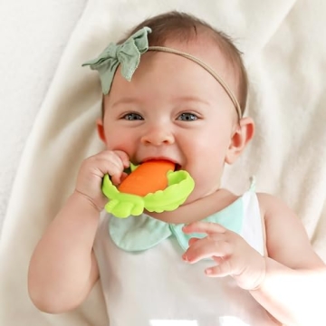 Infantino Lil' Nibbles Silicone Baby Teether - Orange Carrot