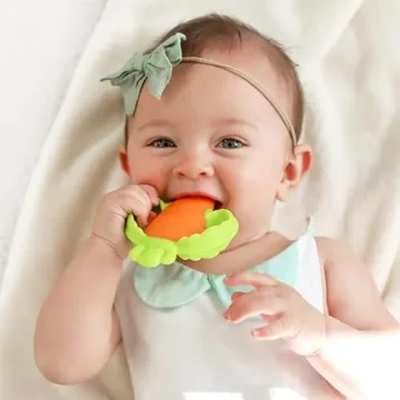 Infantino Lil' Nibbles Silicone Baby Teether - Orange Carrot