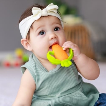 Infantino Lil' Nibbles Silicone Baby Teether - Orange Carrot