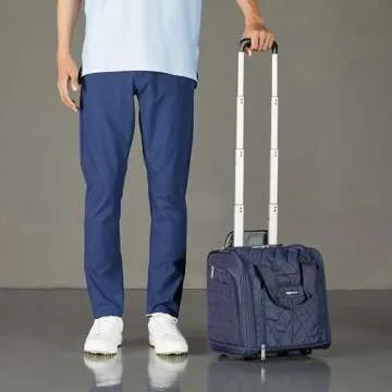 Amazon Basics Underseat Carry On Luggage with Wheels - 14-Inch Rolling Travel Bag, Navy Blue Quilted