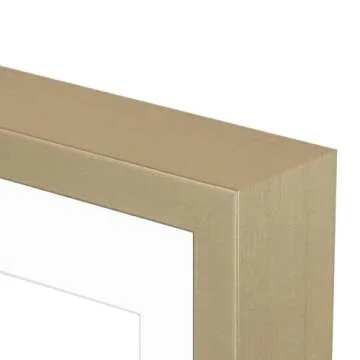 Golden State Art, 4x6 Aluminum Collage Frame, Displays 6x4 Pictures With 3 Openings Mat or One 7x14 Photo, Real Glass, Portrait/Landscape Wall Display, Gold, 1 Pack