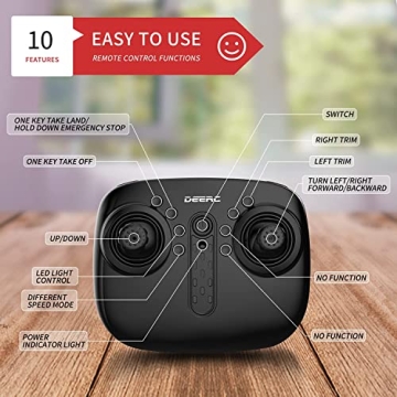 DEERC DE51 Remote Control Helicopter - 20+ Mins Fun