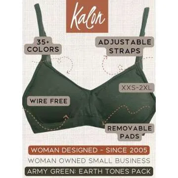 Kalon Comfort Pack of 4 Wireless Bralettes for Women