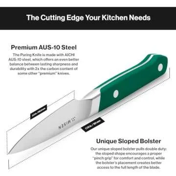 Misen 3.5" Paring Knife - Precision Kitchen Tool with High-Carbon Stainless Steel Blade - Ergonomic ...