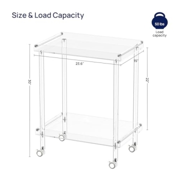 HMYHUM Acrylic Bar Cart for Modern Living Spaces