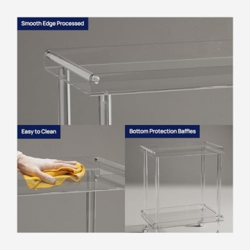 HMYHUM Acrylic Bar Cart for Modern Living Spaces