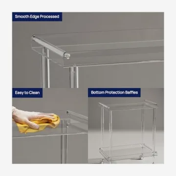 HMYHUM Acrylic Bar Cart for Modern Living Spaces