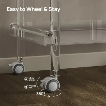 HMYHUM Acrylic Bar Cart for Modern Living Spaces
