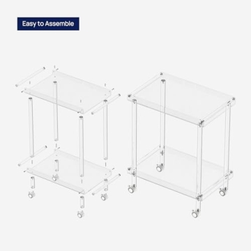 HMYHUM Acrylic Bar Cart for Modern Living Spaces