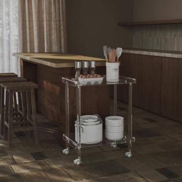 HMYHUM Acrylic Bar Cart for Modern Living Spaces
