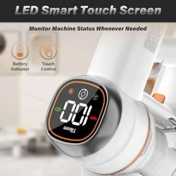 Tikom V500 Cordless Vacuum Cleaner for Home, 40000Pa/450W Stick Vacuum with LED Touch Screen, Charging Wall Dock, Anti-Tangle, Lightweight Handheld Vacuum for Pet Hair, Hard Floor, Carpet