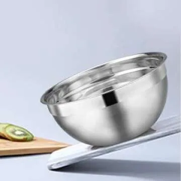 ELJTKJ Mixing Bowls, Reusable Stainless-Steel Nesting Bowls, Easy to Clean, Space Saving Storage, Suitable for Home Cooking, Baking, Prep Mix, Set of 5